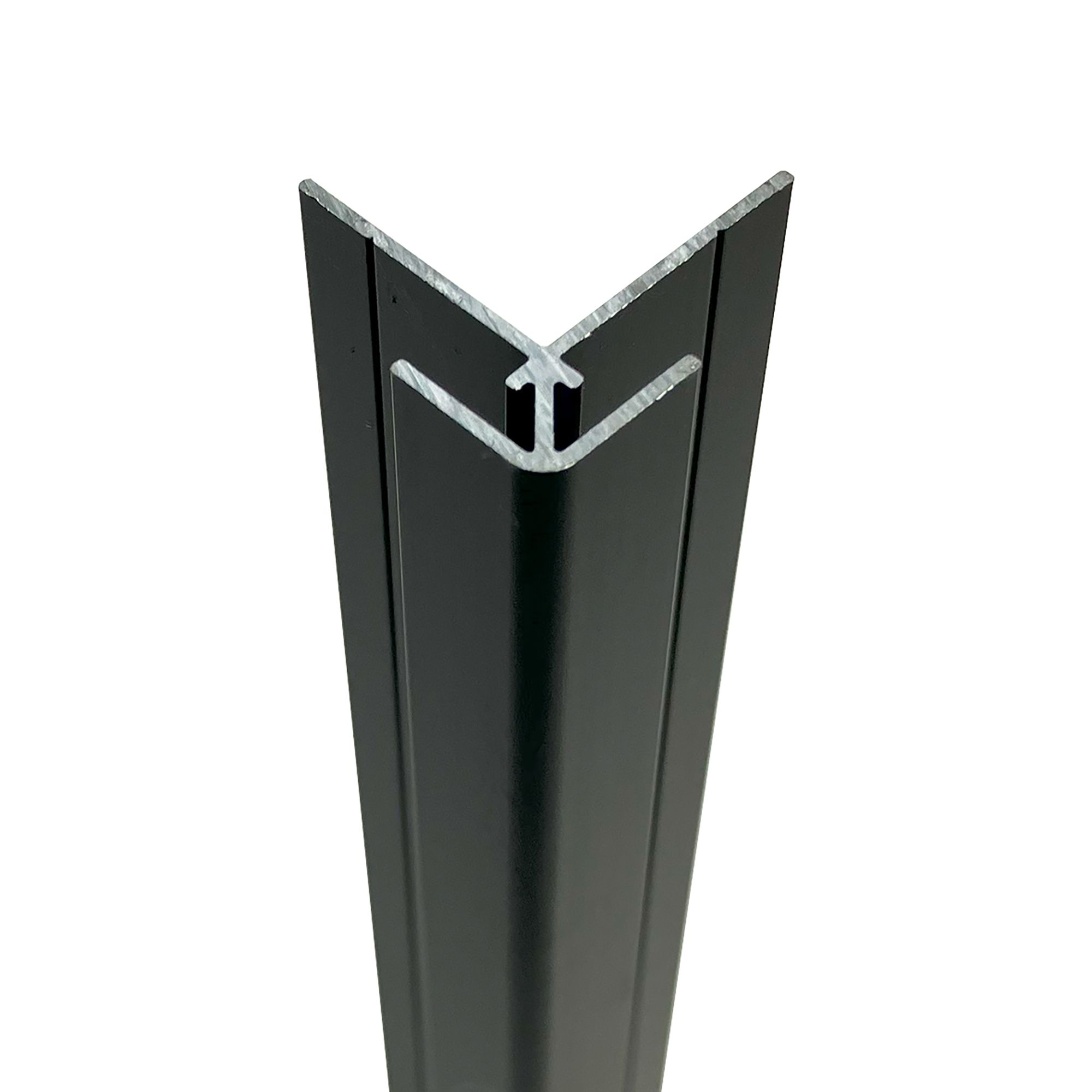 Splashwall Panel external corner joint (L)2440mm (W)31mm (T)4mm - Matt black