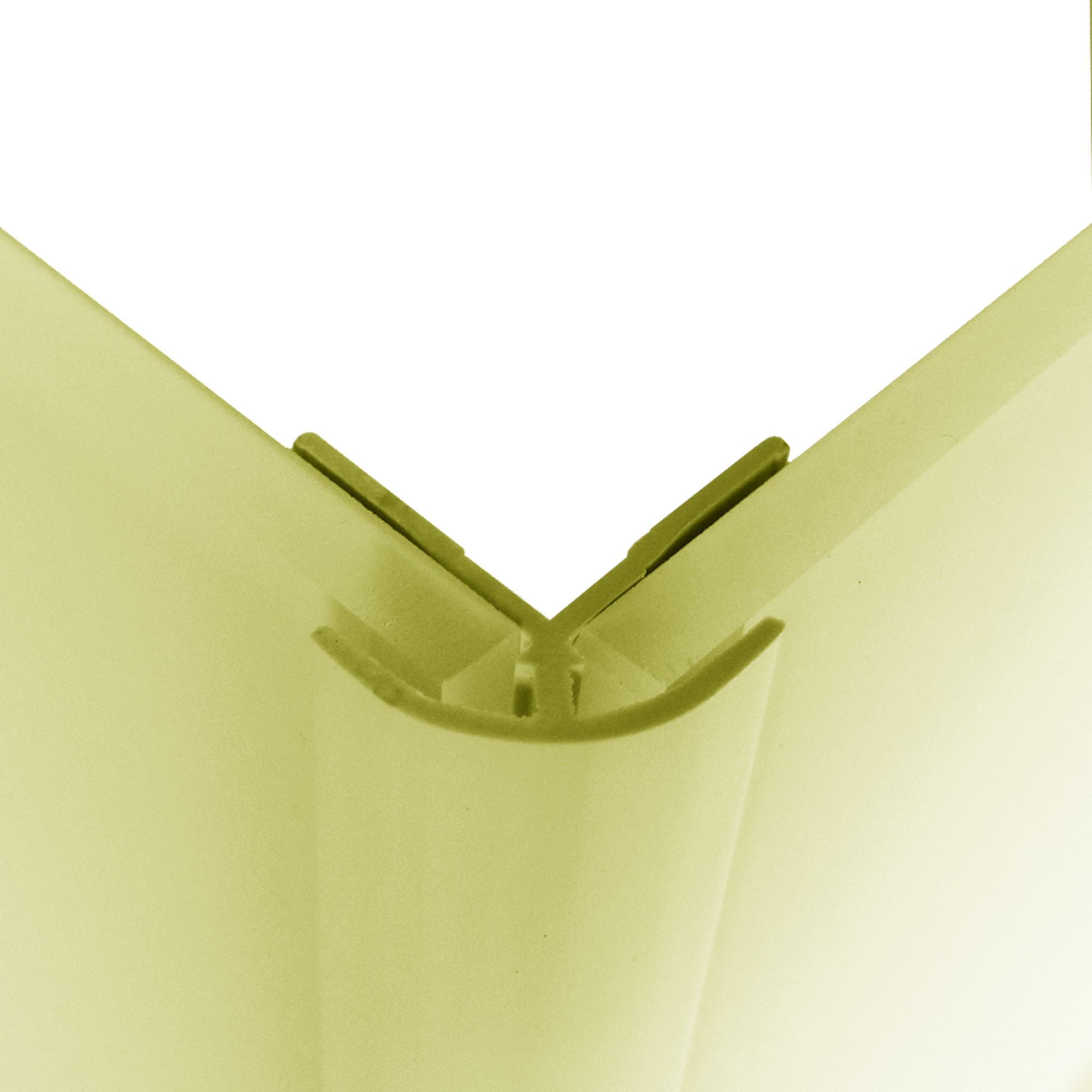 Splashwall Panel external corner joint (W)400mm (T)3mm - Gloss pale lemon