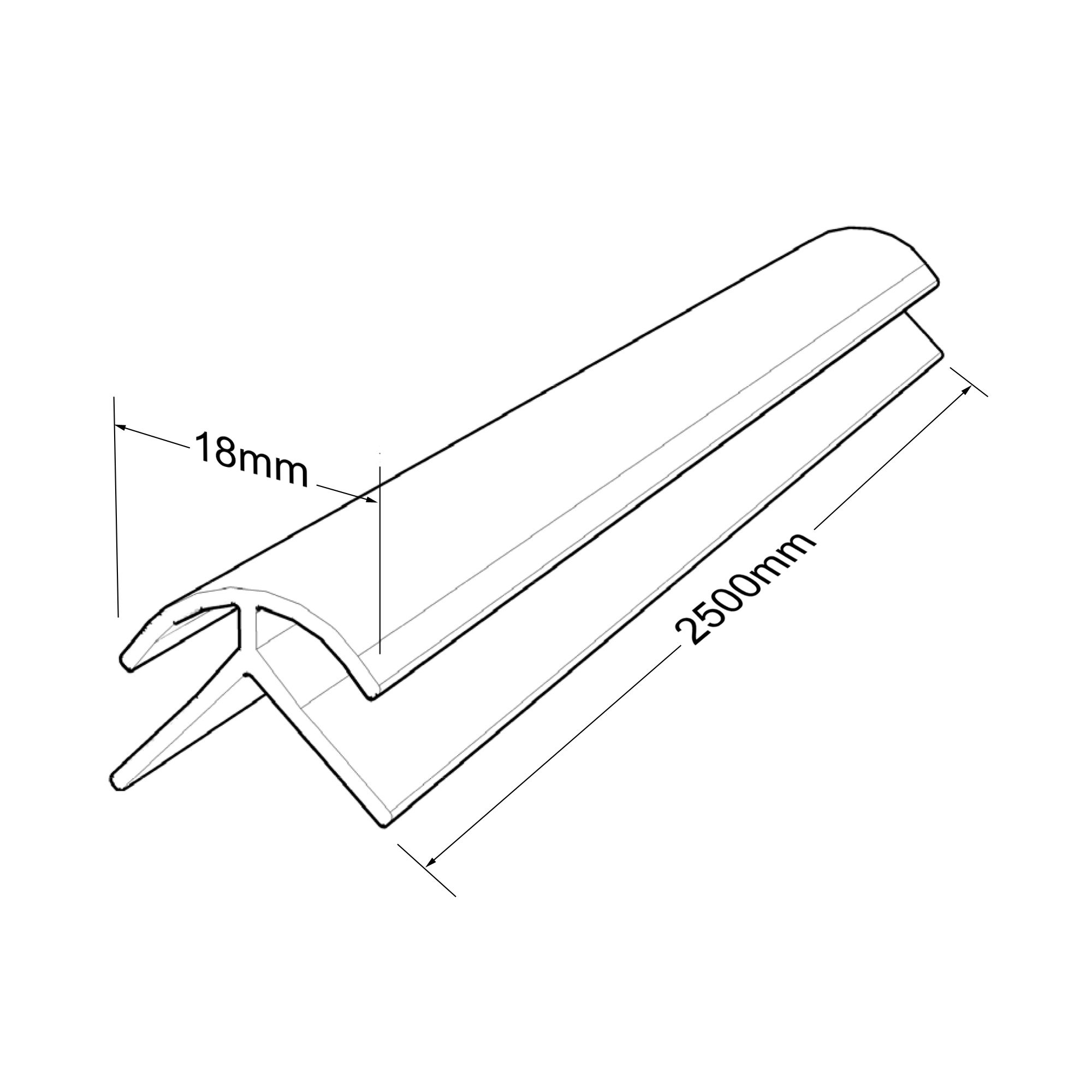 Splashwall Panel external corner joint (W)400mm (T)4mm - Gloss grey