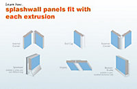 Splashwall Panel internal corner joint, (L)2420mm