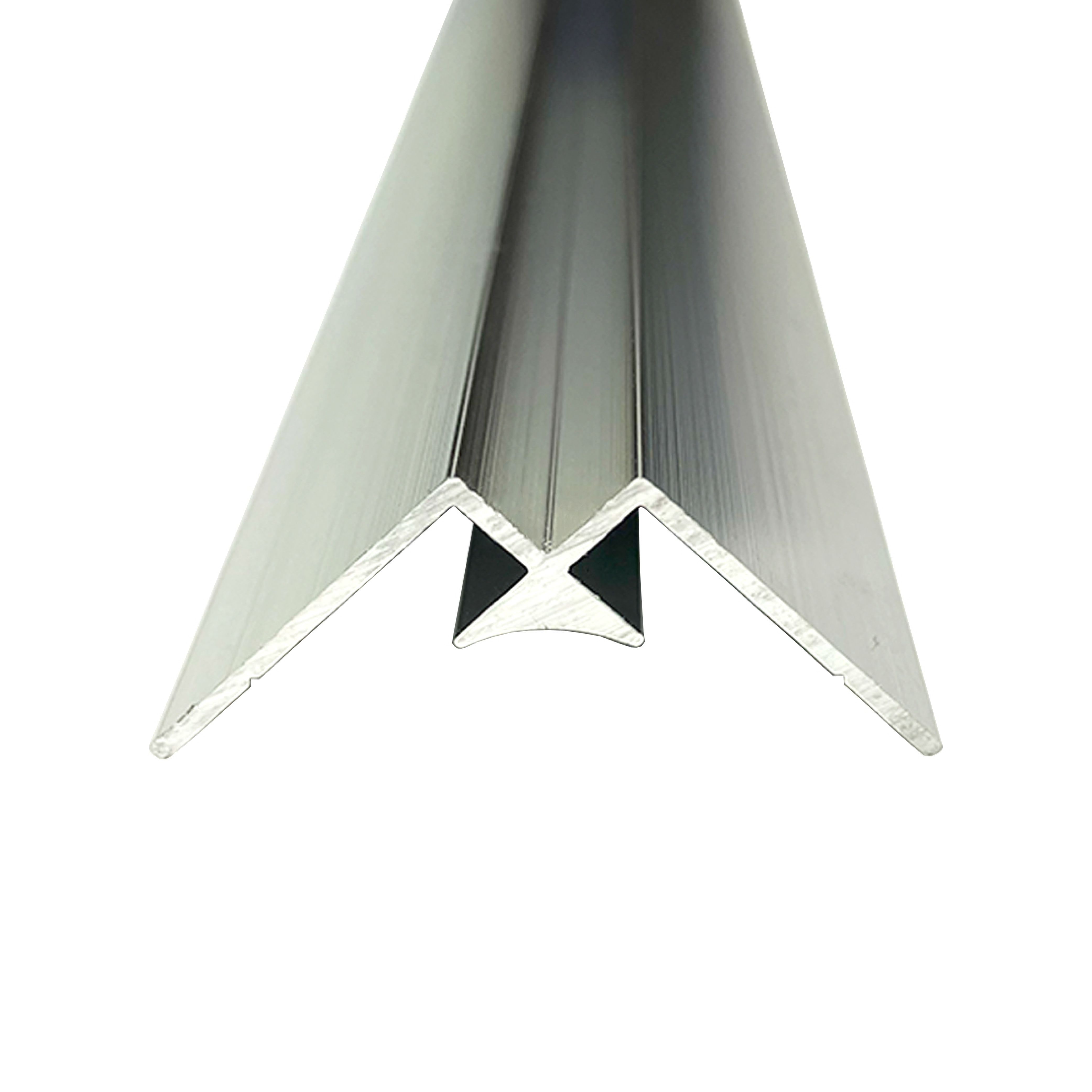 Splashwall Panel internal corner joint (L)800mm (W)31mm (T)4mm - Gloss silver effect
