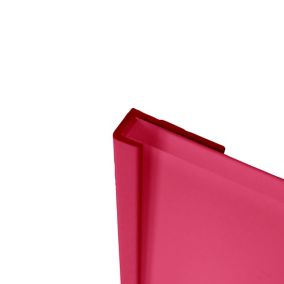 Splashwall Pink Panel end cap, (W)400mm (T)4mm