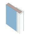 Splashwall Polished Panel end cap (L)2420mm - Silver effect