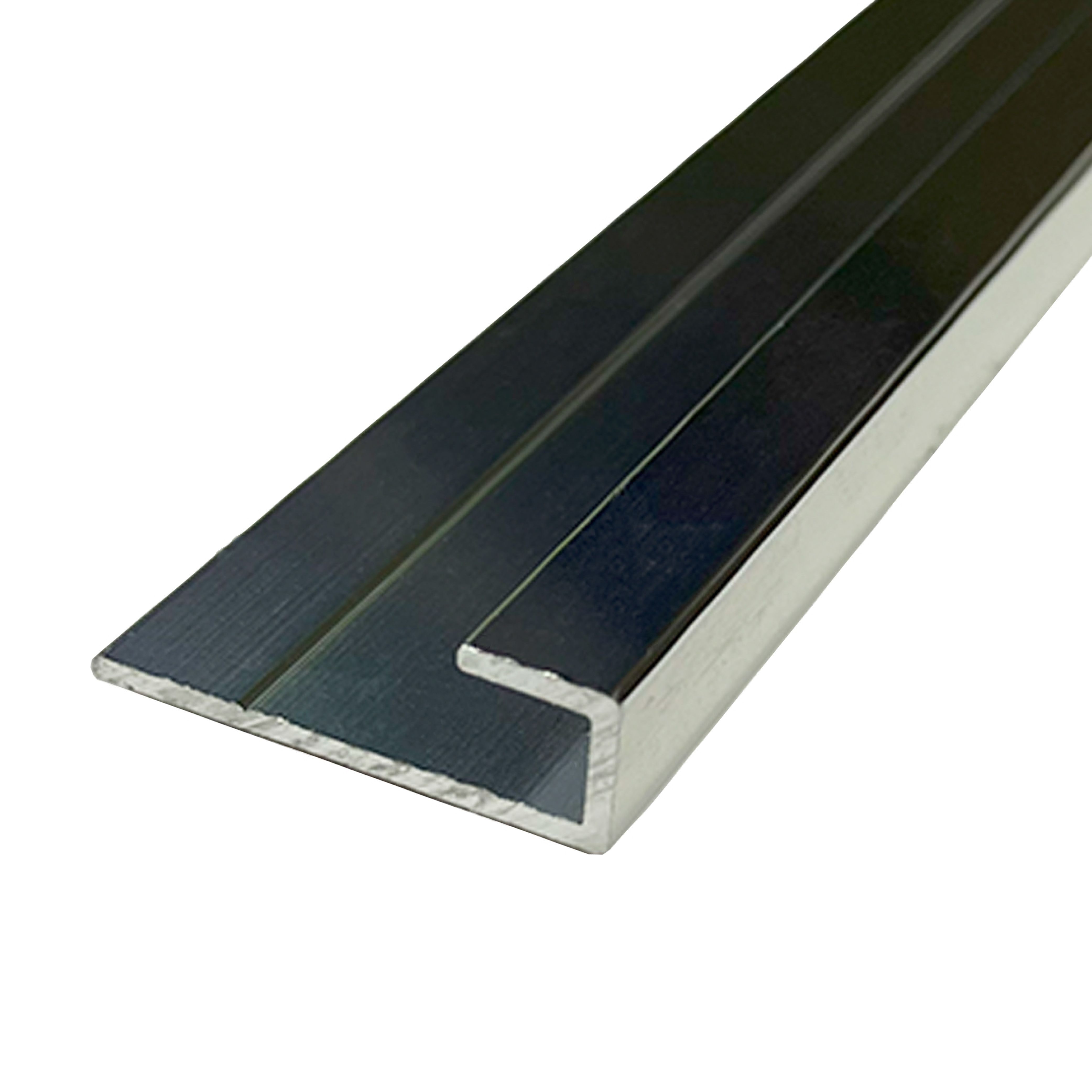 Splashwall Polished Panel end cap (L)2440mm (W)31mm (T)4mm - Silver effect