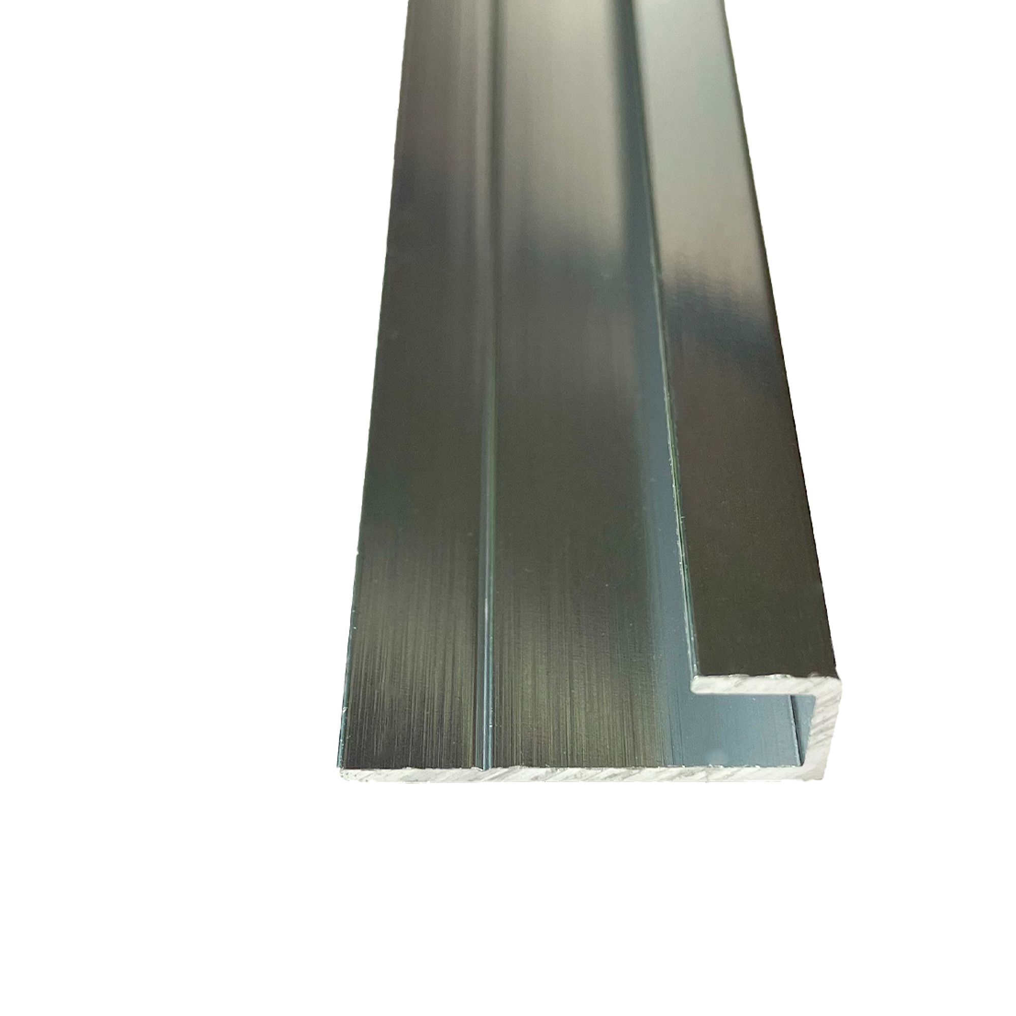 Splashwall Polished Panel end cap (L)2440mm (W)31mm (T)4mm - Silver effect