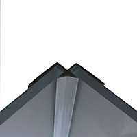 Splashwall Silver effect Straight Panel internal corner joint, (L)2440mm (T)4mm