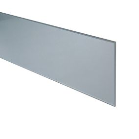 Splashwall Silver Metallic effect Glass Upstand (L)600mm