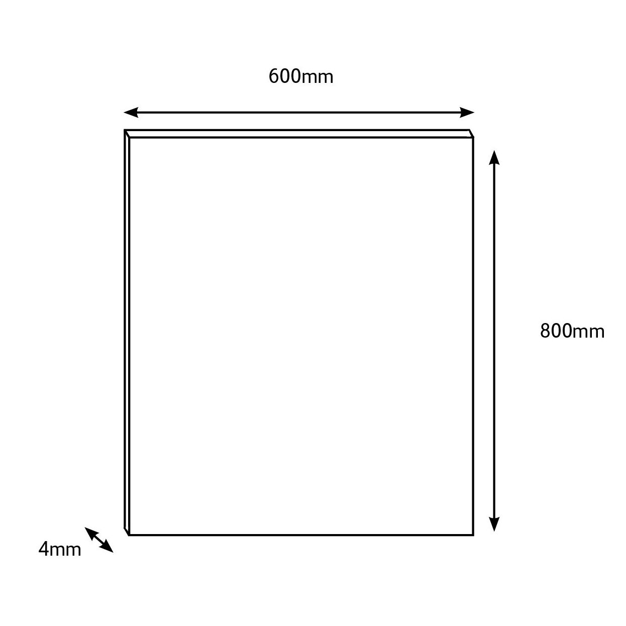 Splashwall White Aluminium Splashback, (H)800mm (W)600mm (T)4mm