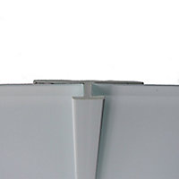 Splashwall White Metallic effect H-shaped Panel straight joint, (L)2440mm (T)4mm