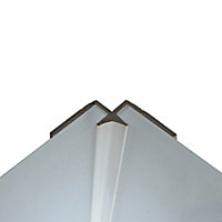 Splashwall White Metallic effect Straight Panel internal corner joint, (L)2440mm (T)4mm