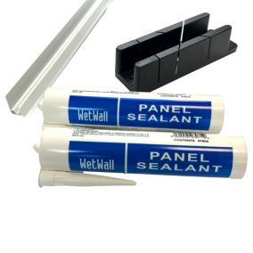 Splashwall White Panel splash seal kit, (L)1850mm