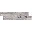 Splitface White Linear interlocking Stone effect Marble Border tile, Pack of 8, (L)360mm (W)100mm