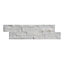 Splitface White Semi-gloss Patterned Natural stone Wall Tile, Pack of 12, (L)400mm (W)100mm