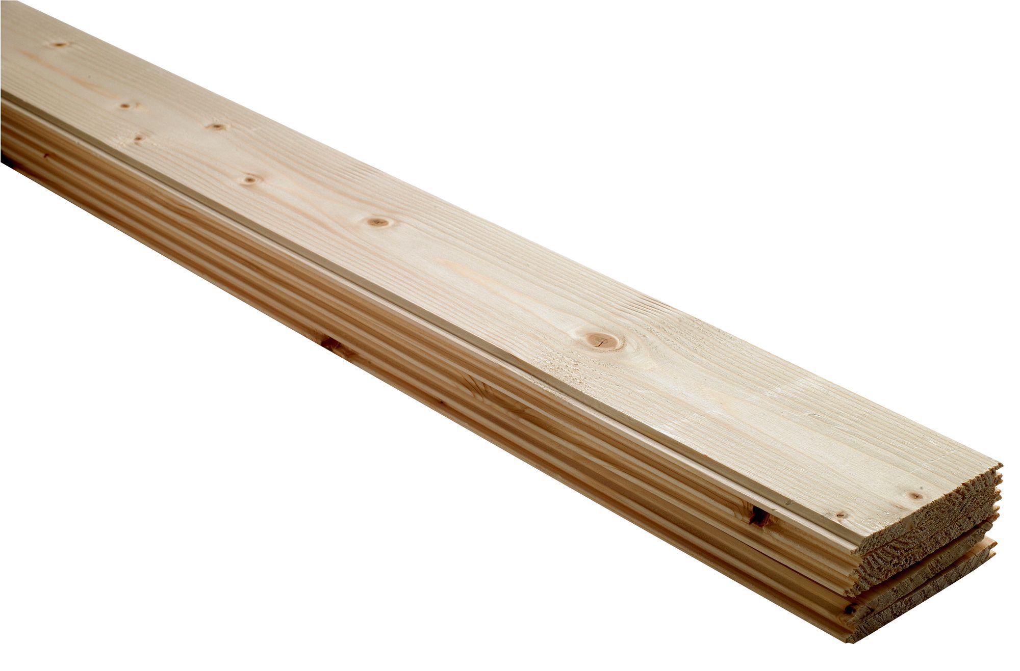 Spruce Tongue & groove Cladding (L)0.89m (W)95mm (T)7.5mm, Pack of 10