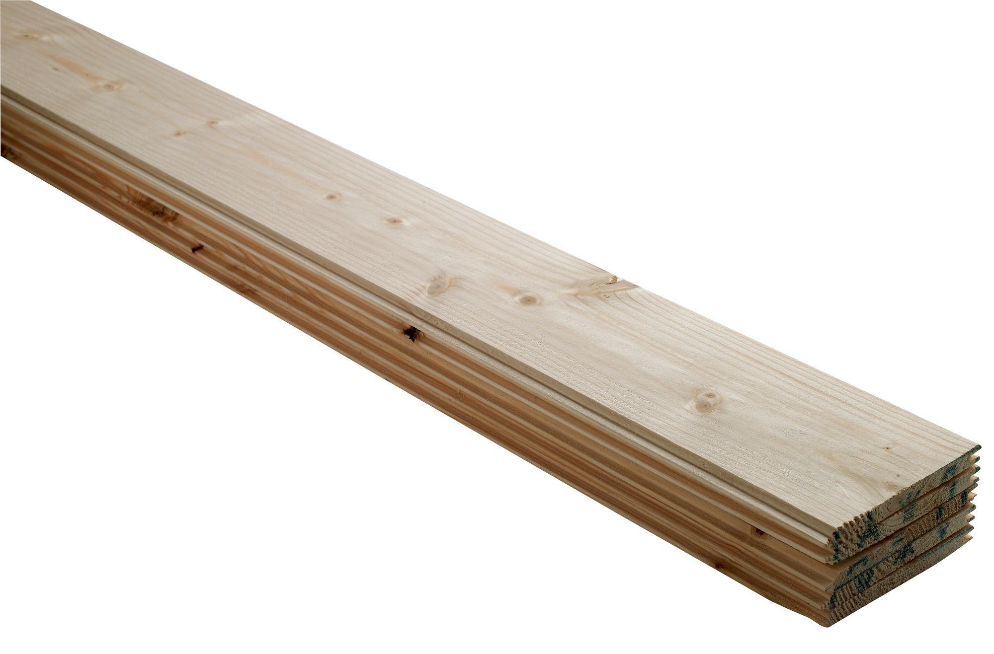 Spruce Tongue & groove Cladding (L)2.4m (W)95mm (T)7.5mm, Pack of 5