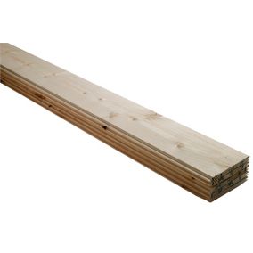 Spruce Tongue & groove Cladding (L)2.4m (W)95mm (T)7.5mm, Pack of 5