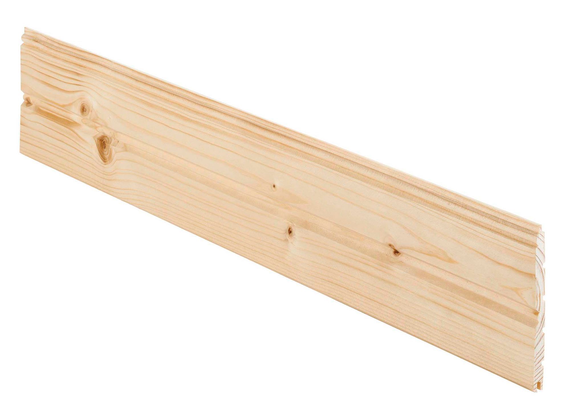 Spruce Tongue & groove Cladding (L)2.4m (W)95mm (T)7.5mm, Pack of 5