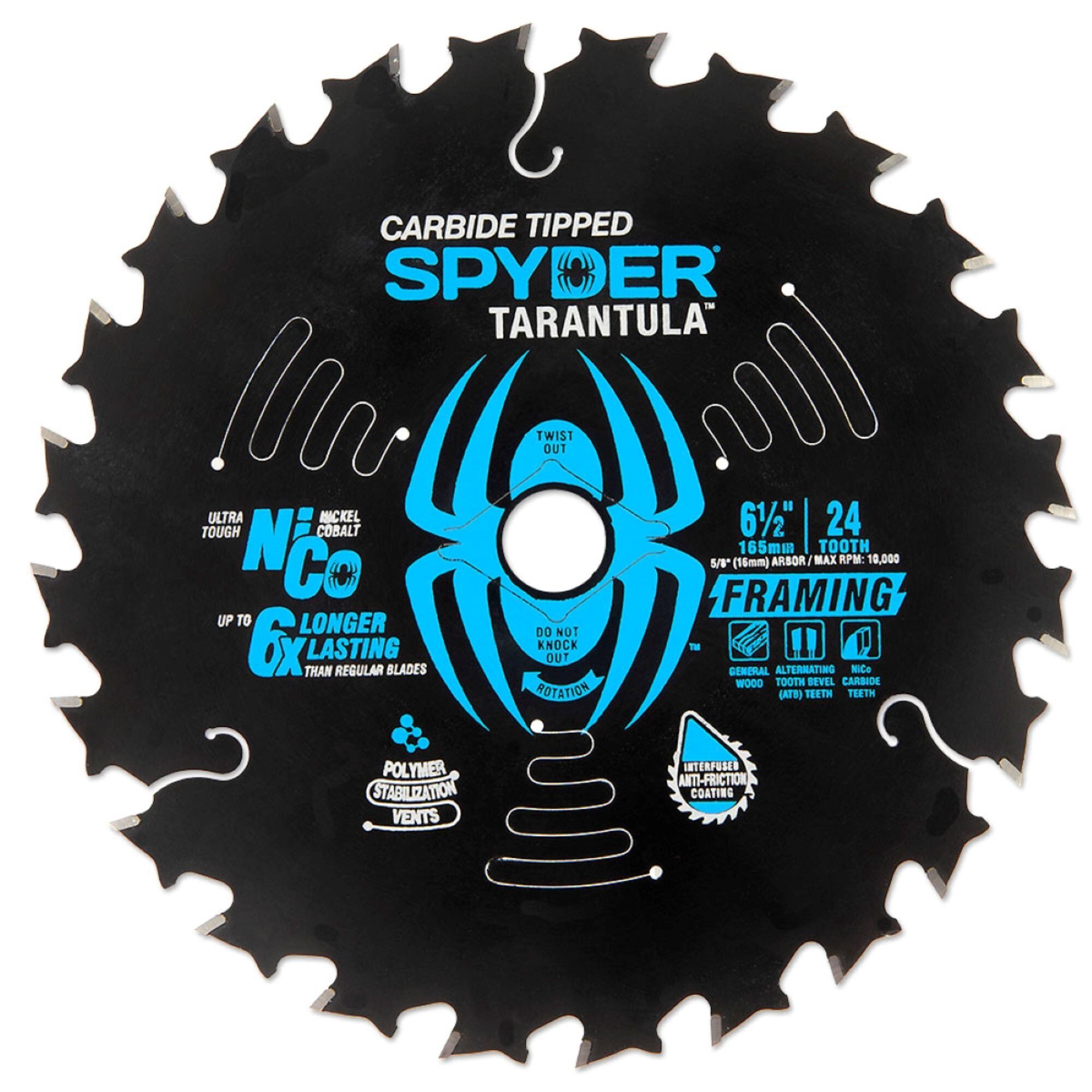 Spyder Tarantula 165mm Circular saw blade 24T - 13070UK
