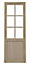 Square 2 panel Glazed Oak veneer Internal Door, (H)1980mm (W)686mm (T)40mm