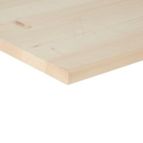Square edge Knotty pine Furniture board, (L)2.4m (W)300mm (T)18mm