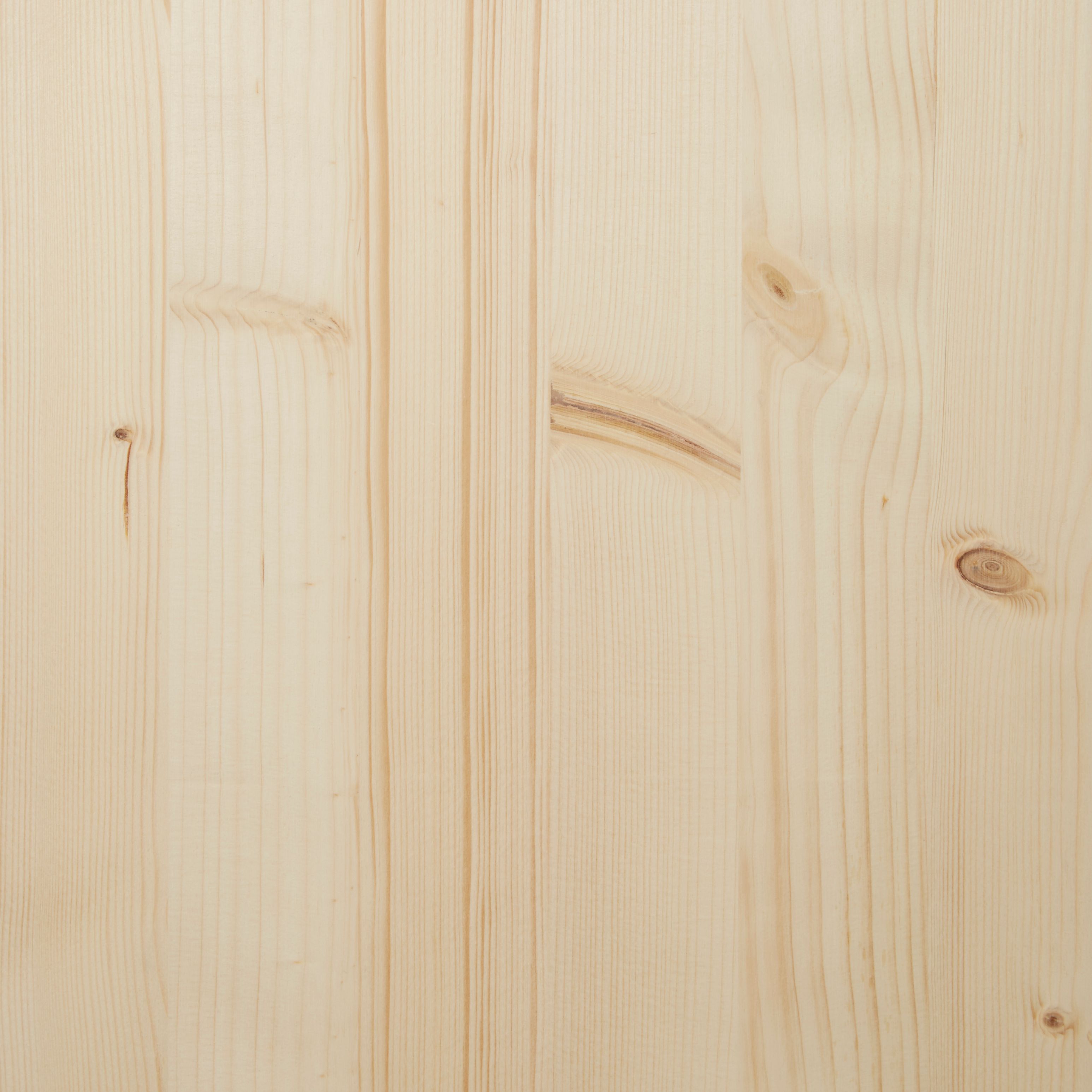 Square edge Knotty pine Furniture board, (L)2m (W)200mm (T)18mm