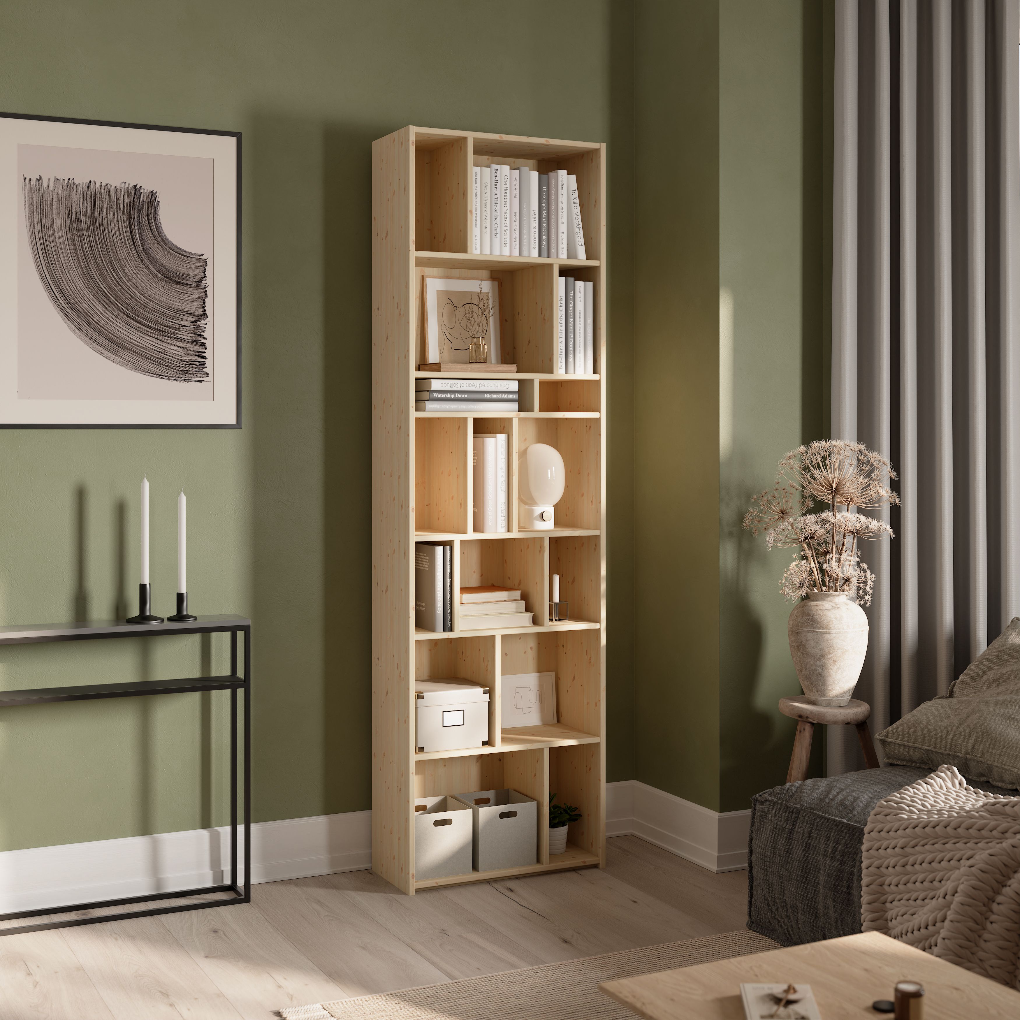 Square edge Knotty pine Furniture board, (L)2m (W)400mm (T)18mm