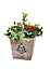 SQUARE WOODEN PLANTER WITH TREES