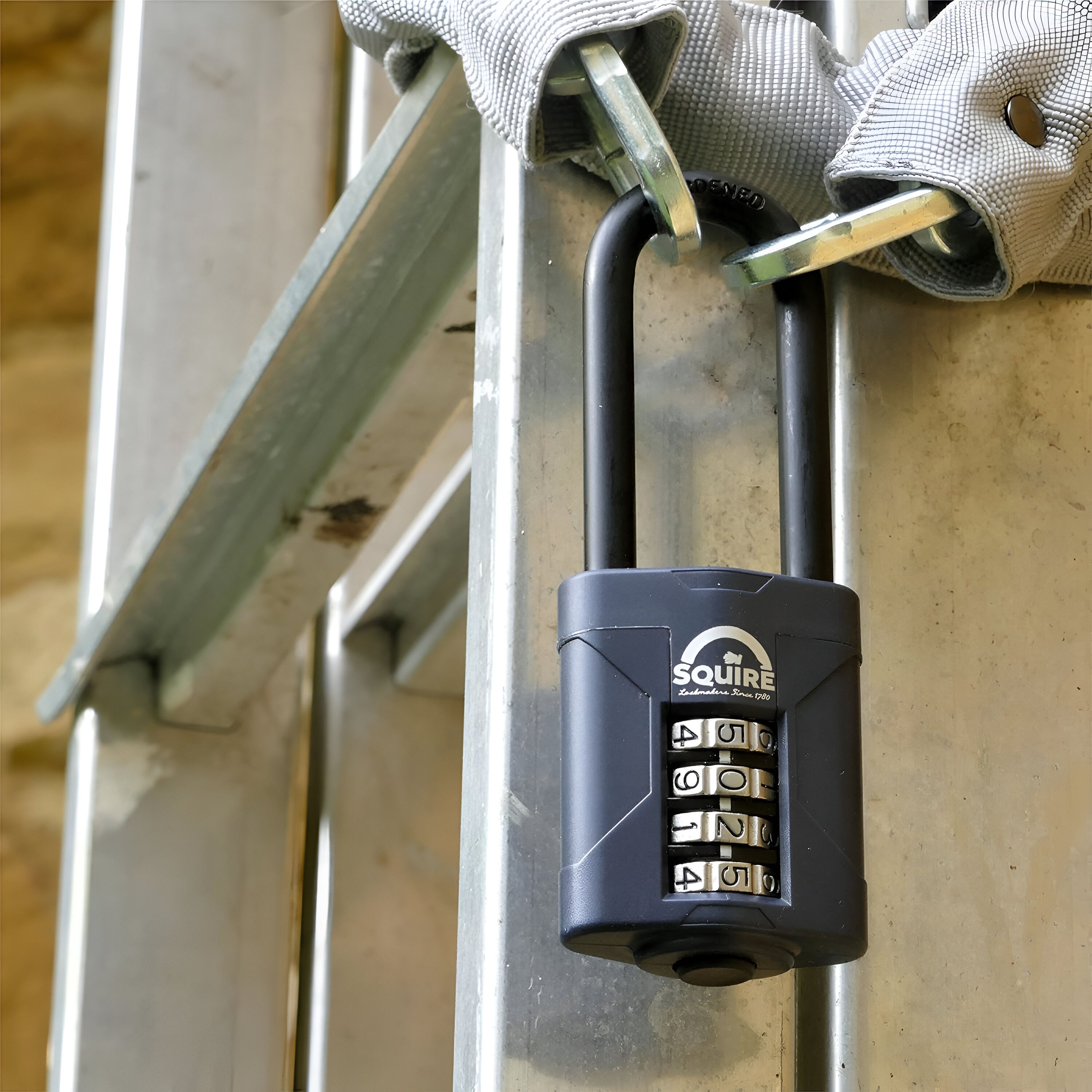 Squire Blue Steel Combination Padlock (H)130mm (W)48mm