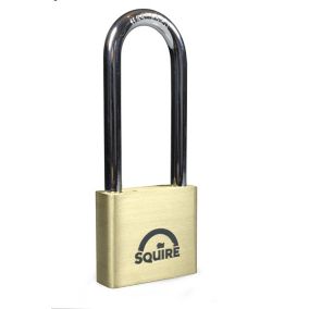 Squire Lion Block Brass Long shackle Padlock (W)39.5mm