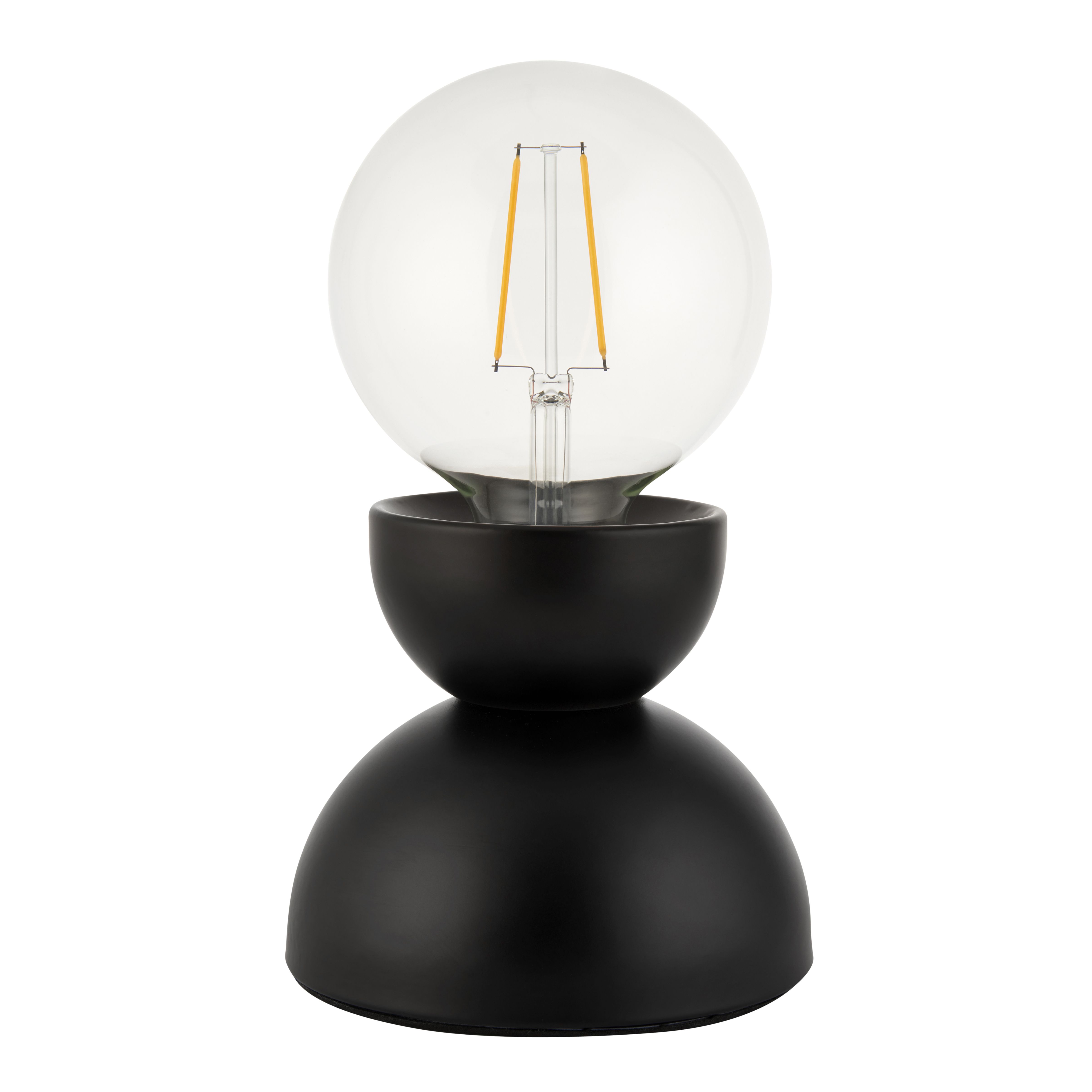 Stacked Domed Circular Matt Black Table lamp