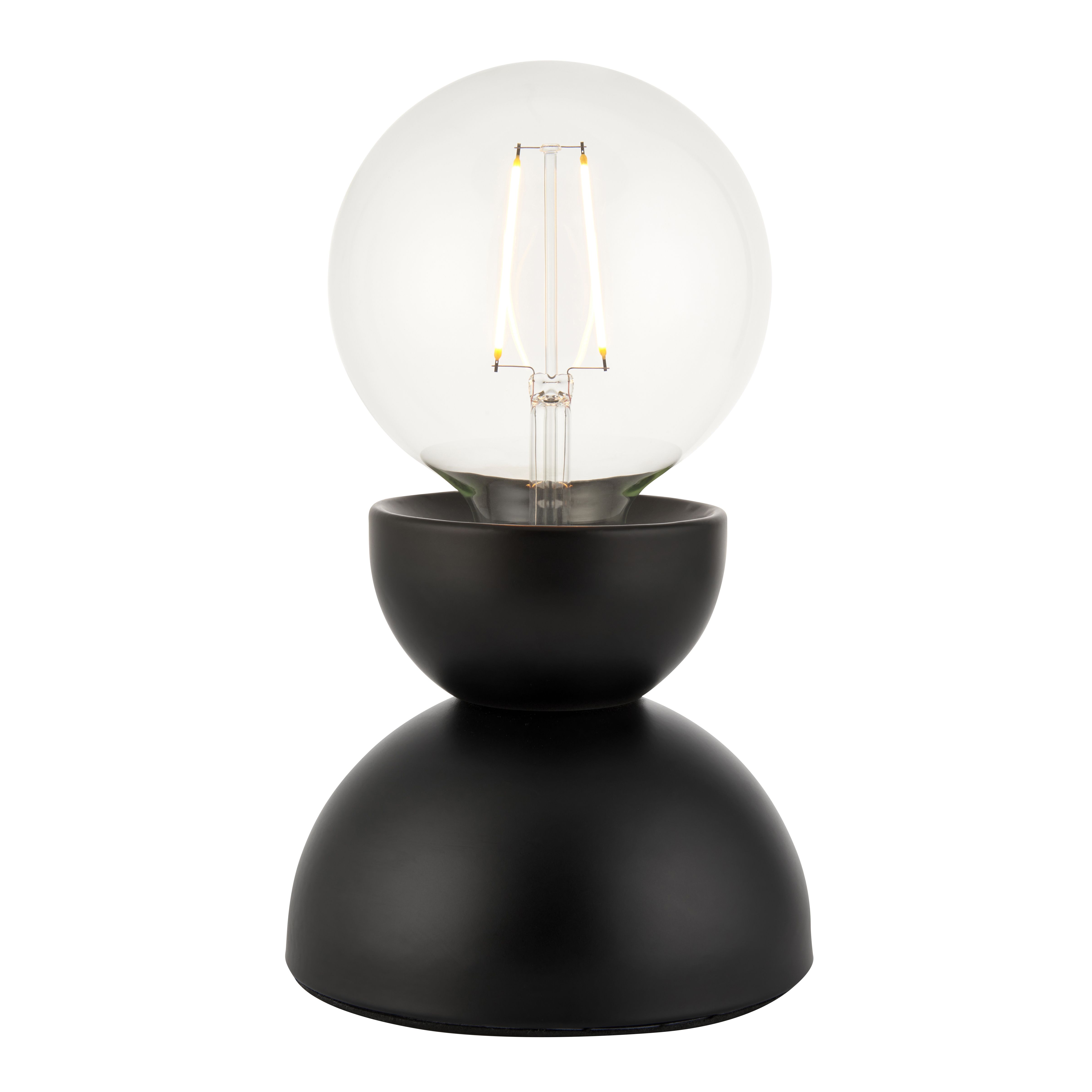 Stacked Domed Circular Matt Black Table lamp