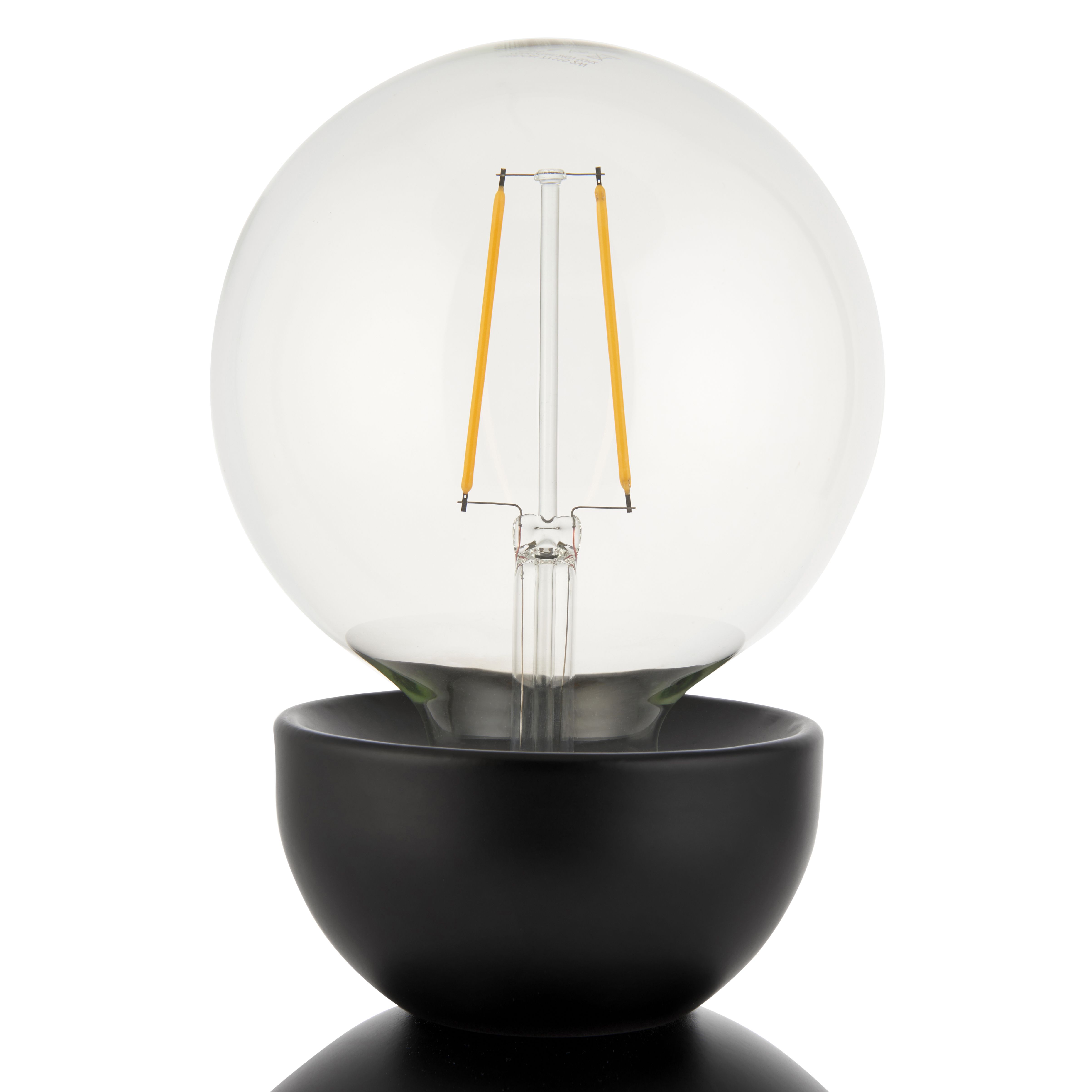 Stacked Domed Circular Matt Black Table lamp