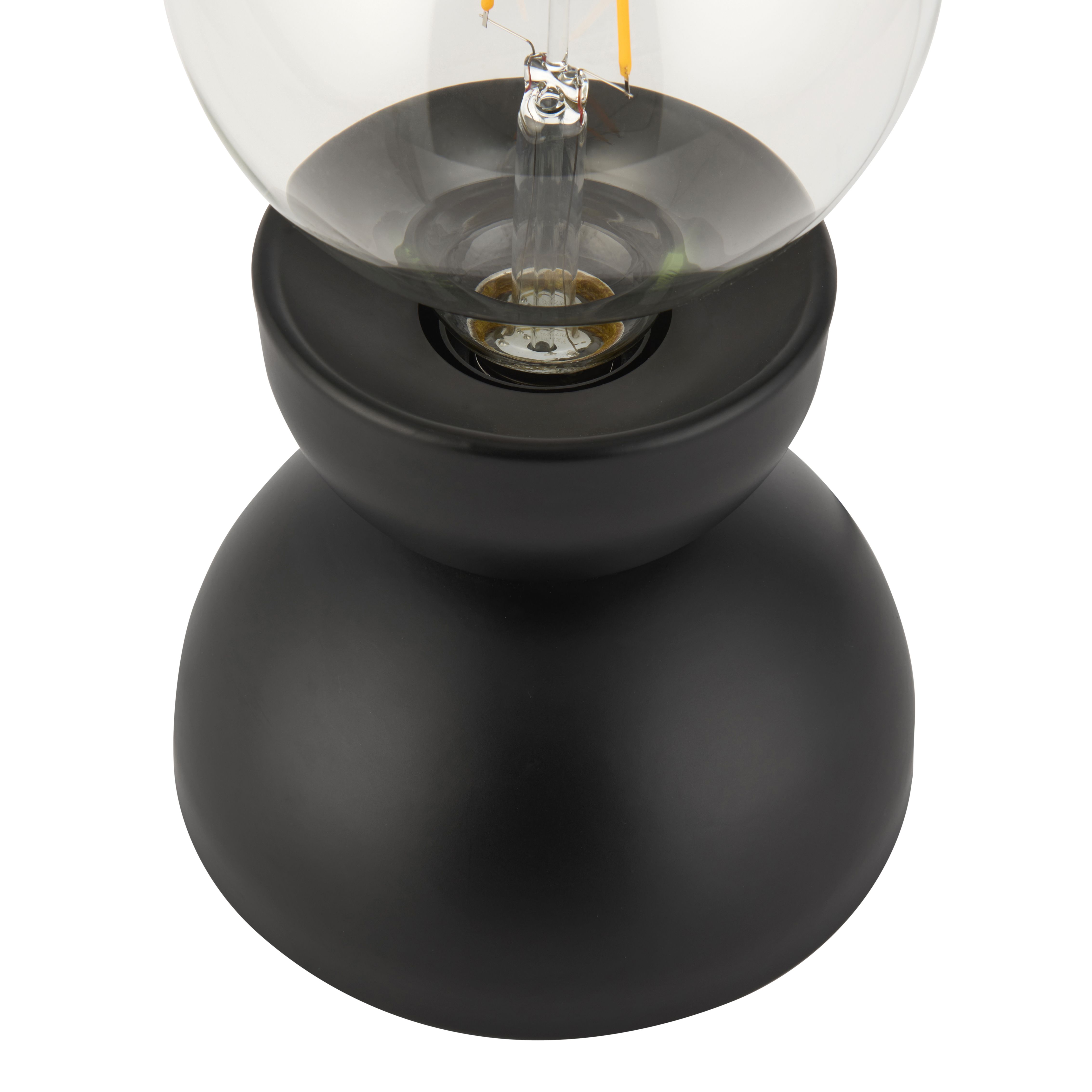Stacked Domed Circular Matt Black Table lamp