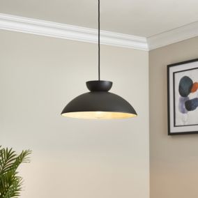 Stacked Matt Black LED Pendant ceiling light, (Dia)380mm