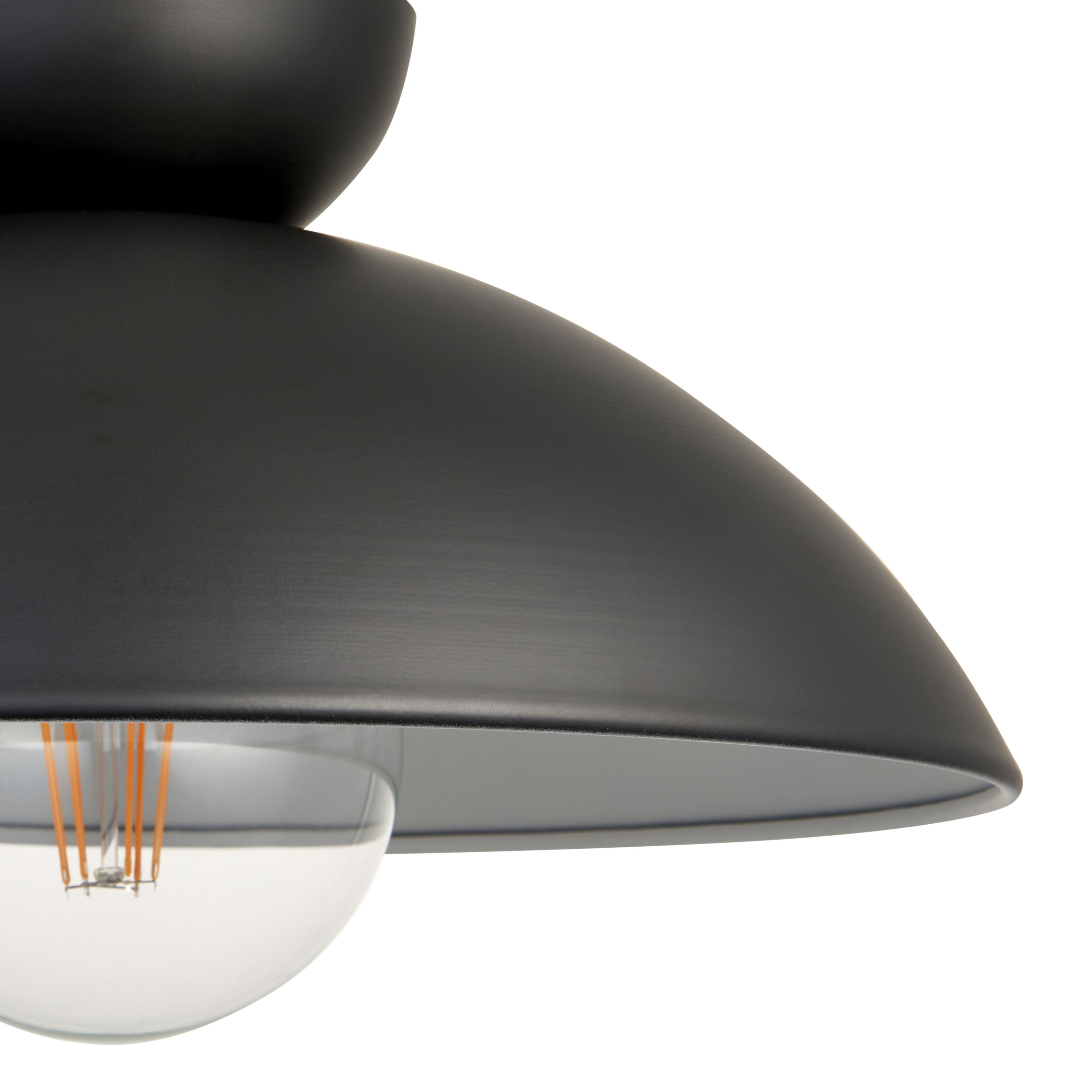 Stacked Matt Black LED Pendant ceiling light, (Dia)380mm