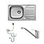 Stainless steel 1 Bowl Sink, tap & waste kit