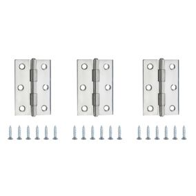 Stainless steel Butt Door hinge (L)75mm N169, Pack of 3