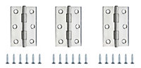 Stainless steel Butt Door hinge N169 (L)75mm, Pack of 3