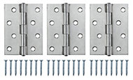 Stainless steel Butt Door hinge N432 (L)100mm, Pack of 3