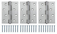 Stainless steel Butt Door hinge N432 (L)100mm, Pack of 3