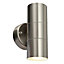 Stainless steel effect Mains-powered LED Outdoor Wall light