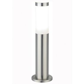 Stainless Steel Mains-powered 1 lamp Outdoor Post light (H)450mm