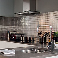 Stainless steel Mosaic tile, (L)300mm (W)300mm