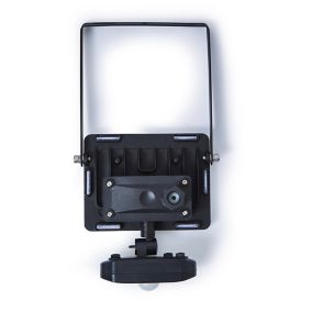 Stanley Black / Frosted Opal Mains-powered Cool daylight LED PIR Slimline floodlight 1800lm