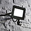 Stanley Black Mains-powered Cool white Outdoor LED PIR Floodlight 1600lm