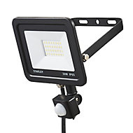 Stanley Black Mains-powered Cool white Outdoor LED PIR Floodlight 2400lm