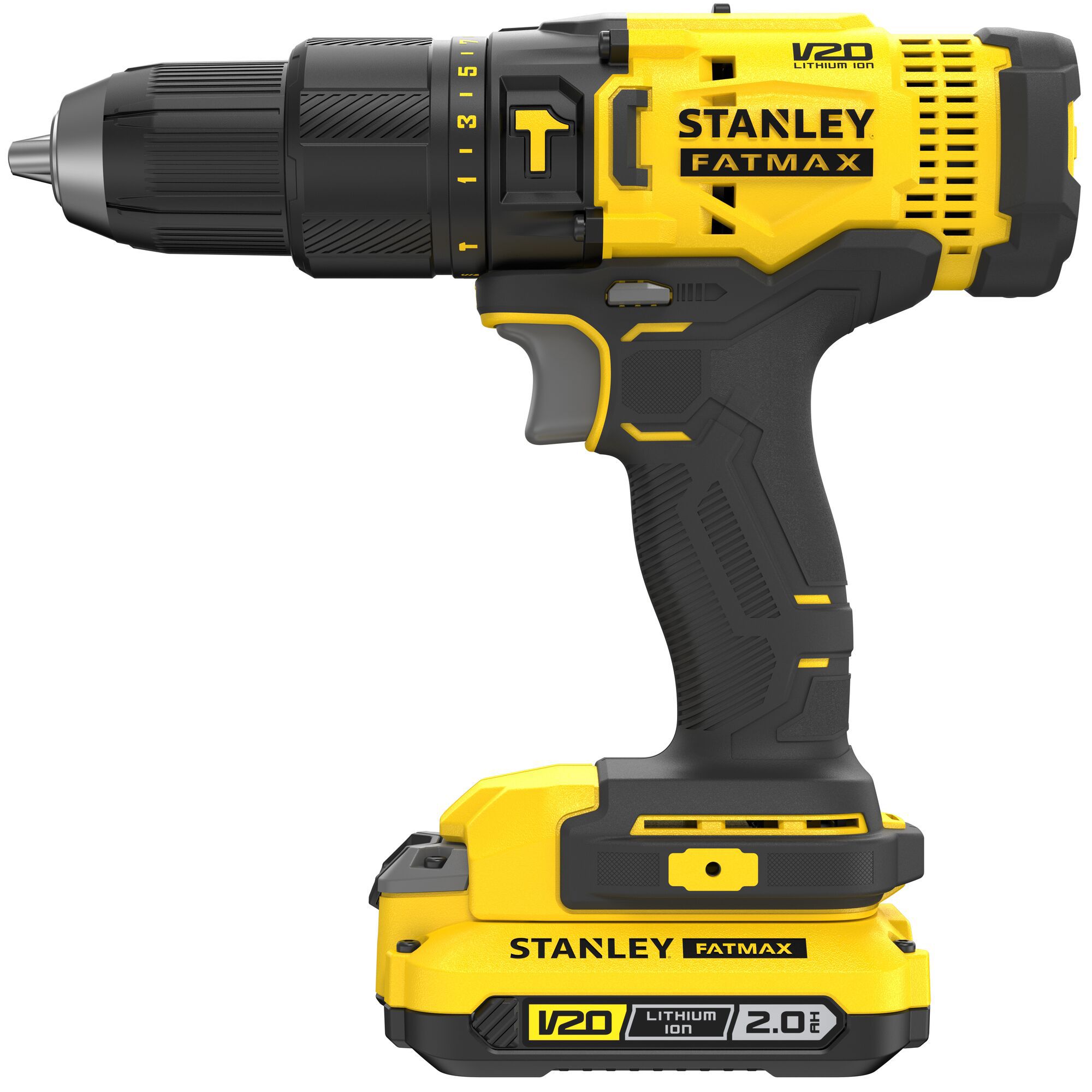 Stanley FatMax 18V Li ion Cordless Combi drill impact driver 2 x 2Ah SFMCK465D2S GB DIY at B Q