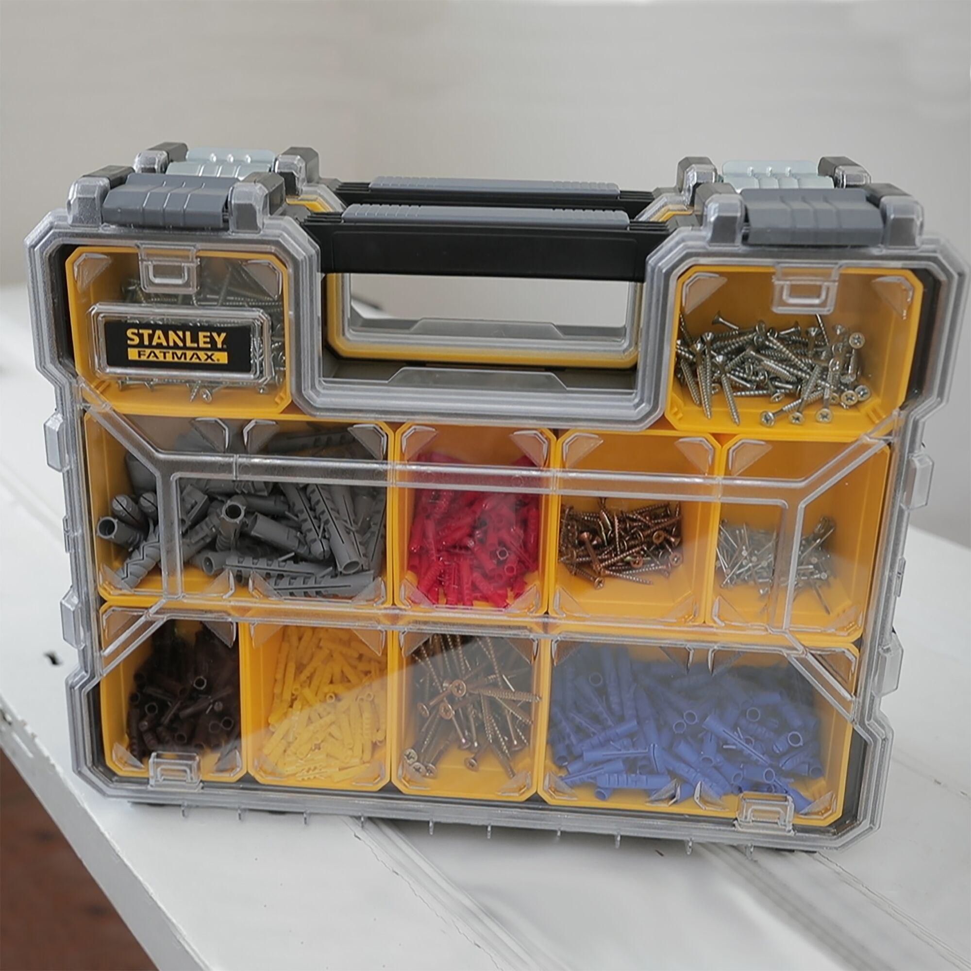 Stanley FatMax Deep Professional Black & yellow Organiser case with 10 compartments