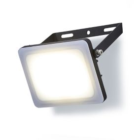 Stanley Frosted Floodlights Black / Frosted Opal Mains-powered Cool daylight LED Slimline floodlight 1800lm