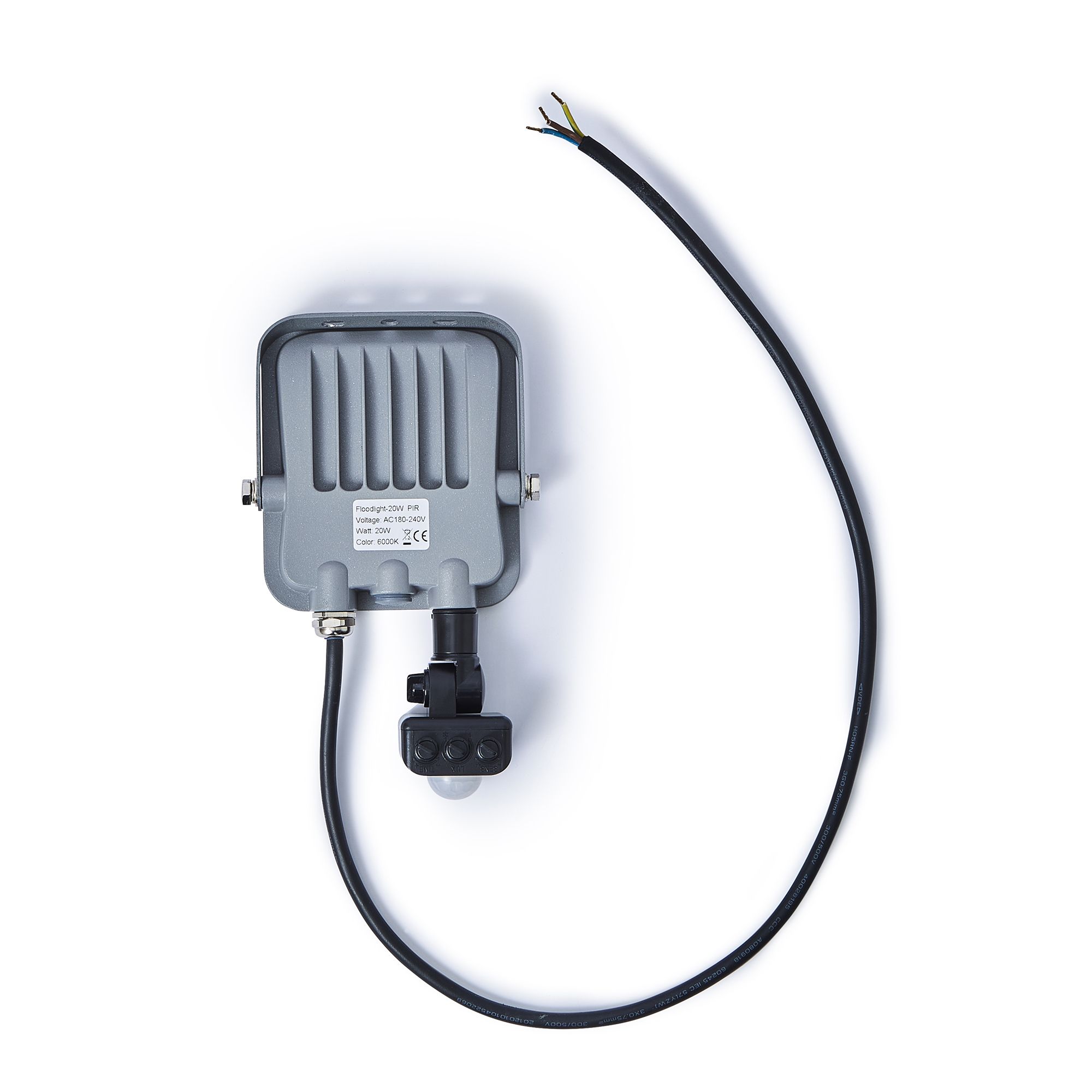Stanley IK10 Black Mains-powered Cool daylight LED PIR Slimline floodlight 2200lm